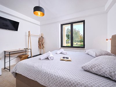 
                        dia bed and breakfast camera da letto con appendiabiti, scrivania e televisione